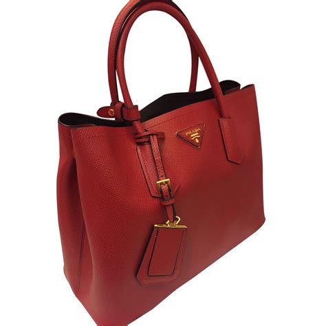 prada double bag red 30cm|prada double saffiano leather bag.